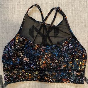 Lululemon high neck mesh floral sports bra